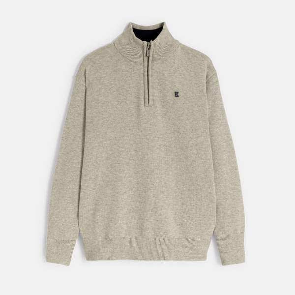 بلوفر بياقة عالية باللون البيج للأولاد